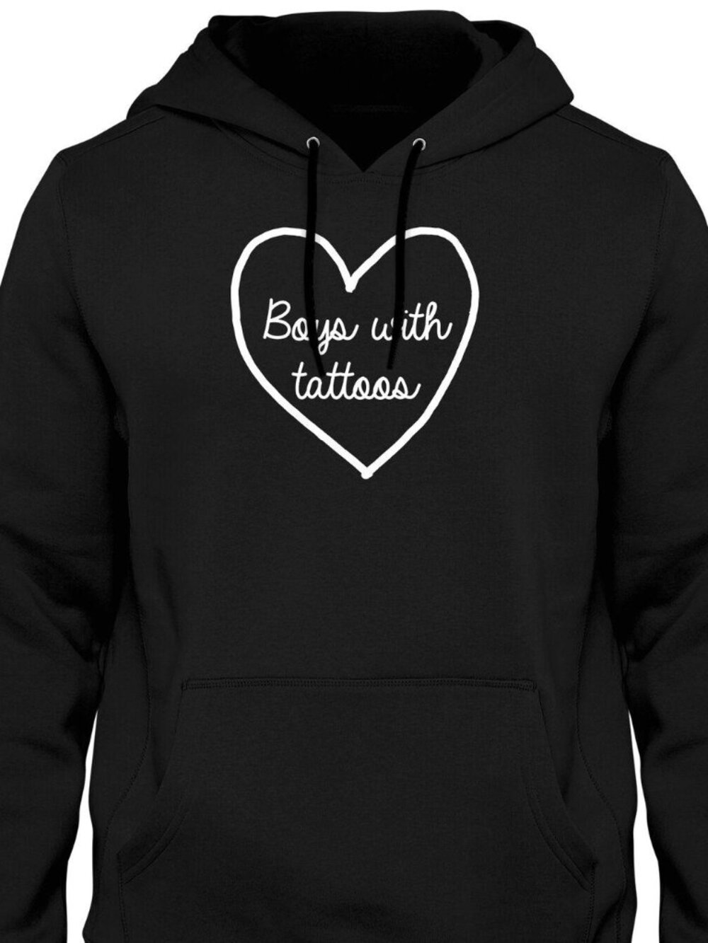 New Heart Boys With Tattoos Black Hoodie Fleece Sweatshirt
